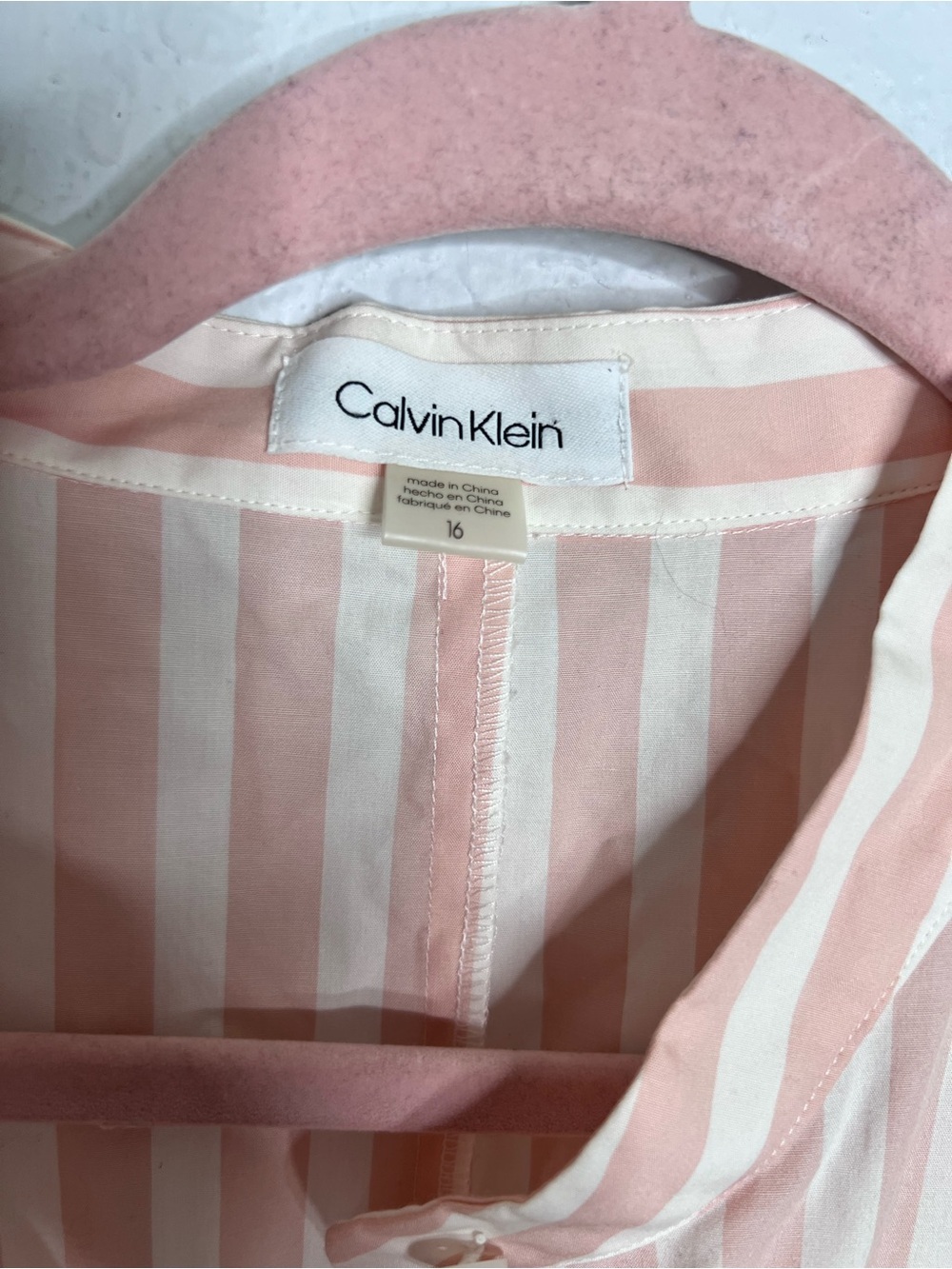 Calvin Klein Dress Women’s Size 16 Stripe Fit & Flare Waist Tie Button Down B25 - Picture 3 of 10